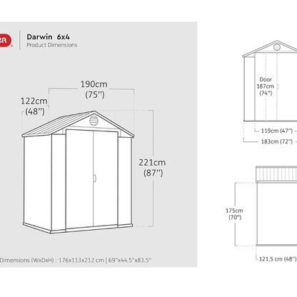 Keter Outdoor Garden Storage Shed – Brown Resin Storage House