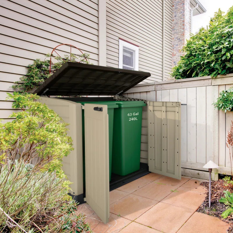 1200L Outdoor Garden Storage Shed, Weather-Resistant Lockable Storage Box, Beige & Brown