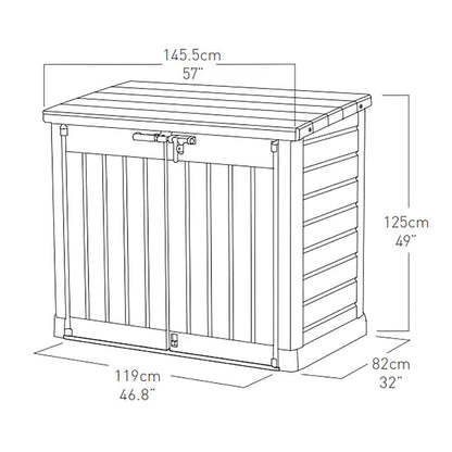 1200L Outdoor Garden Storage Shed, Weather-Resistant Lockable Storage Box, Beige & Brown