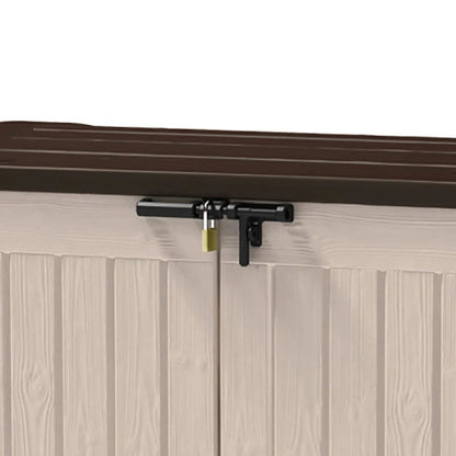 1200L Outdoor Garden Storage Shed, Weather-Resistant Lockable Storage Box, Beige & Brown